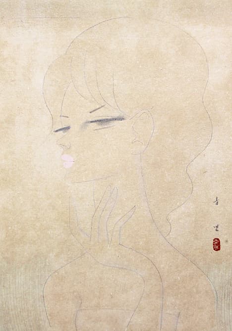 東郷青児【女性】 原画 水彩 4号