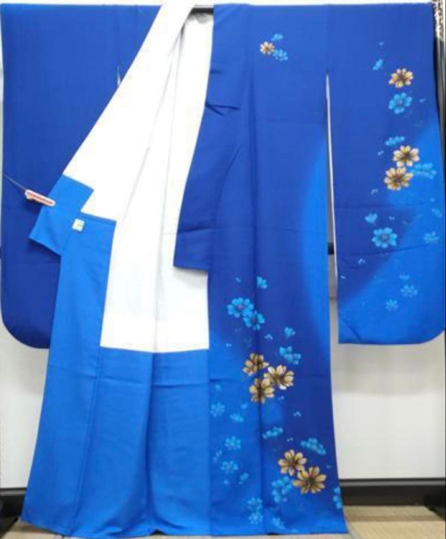 振袖 フルセット6点サイズM〜Ｌ草花文　銀駒彩　正絹