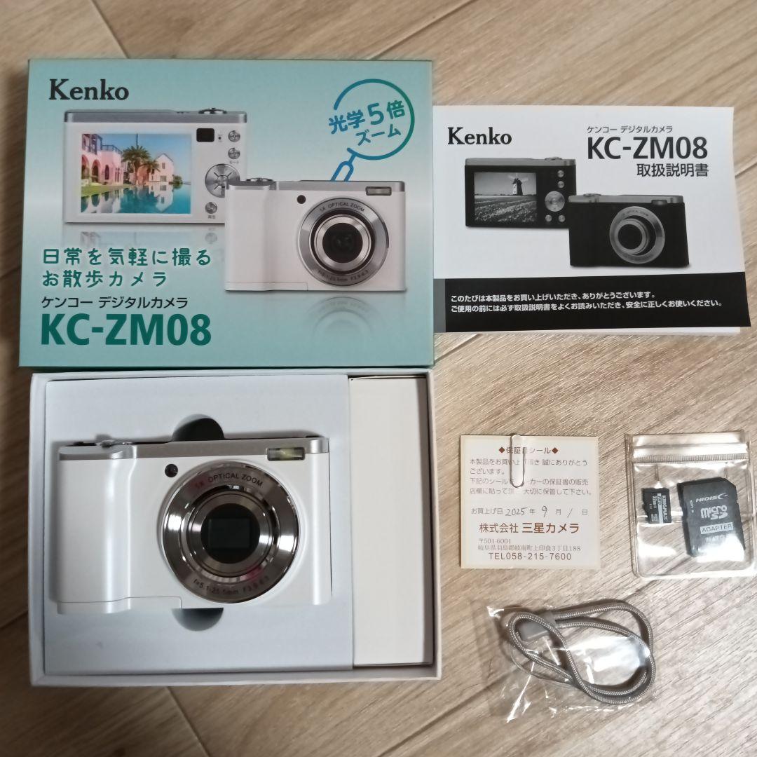 Kenko KC-ZM08 ホワイト コンパクトデジタルカメラ　SDカード付き