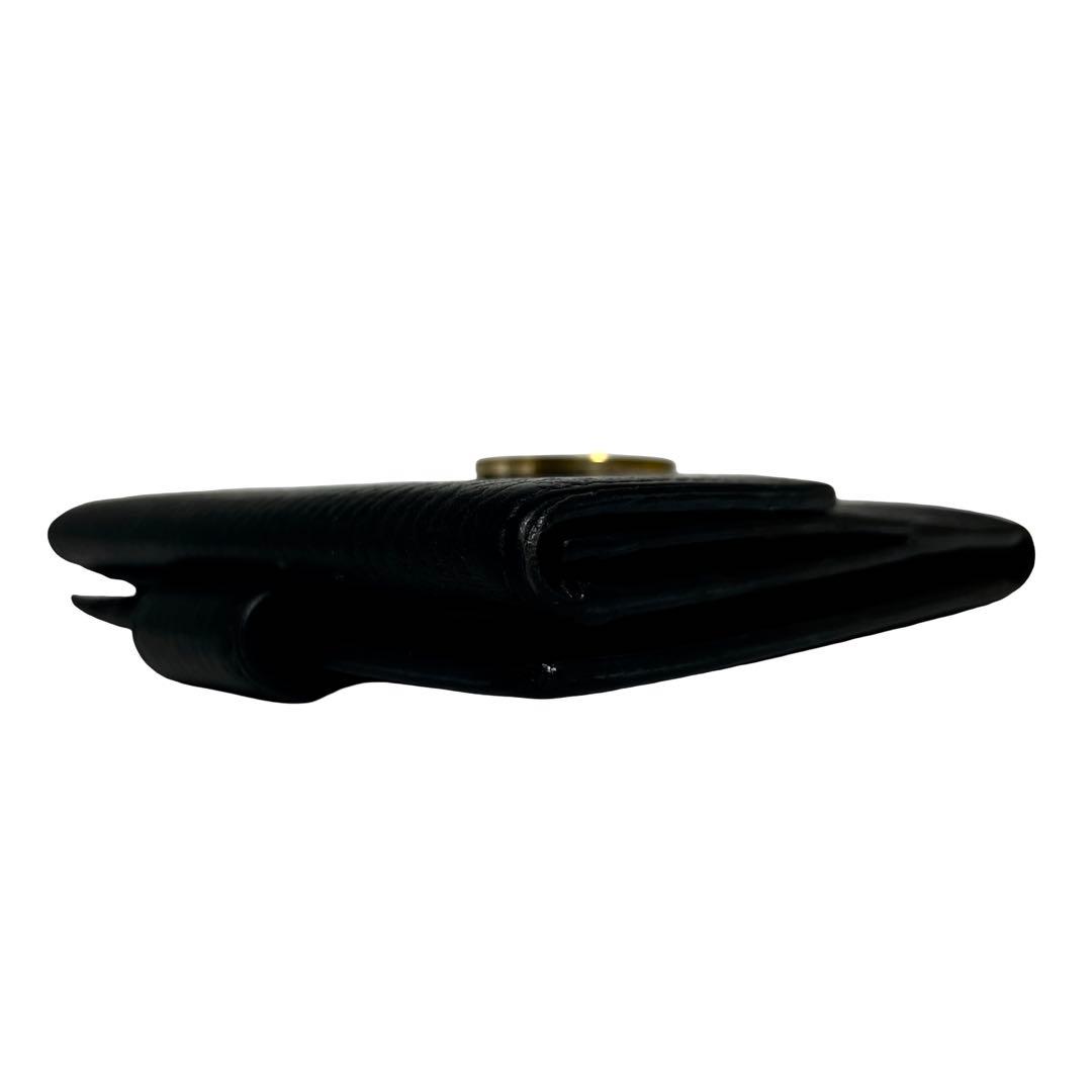 希少✨グッチ 二つ折り財布 GGインターロッキング レザー Wホック ブラック