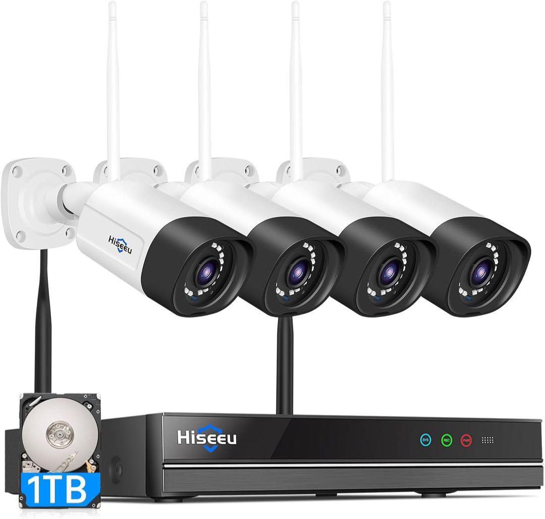 Hiseeu 防犯カメラ 4台セット 1TB