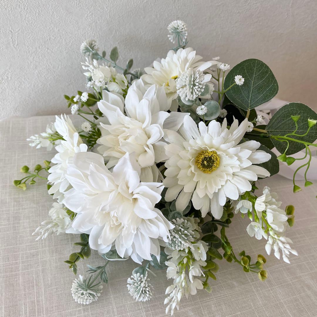 ウェディングブーケとブートニアのセット♡ダリアブーケ♡ガーベラブーケ♡前撮り♡