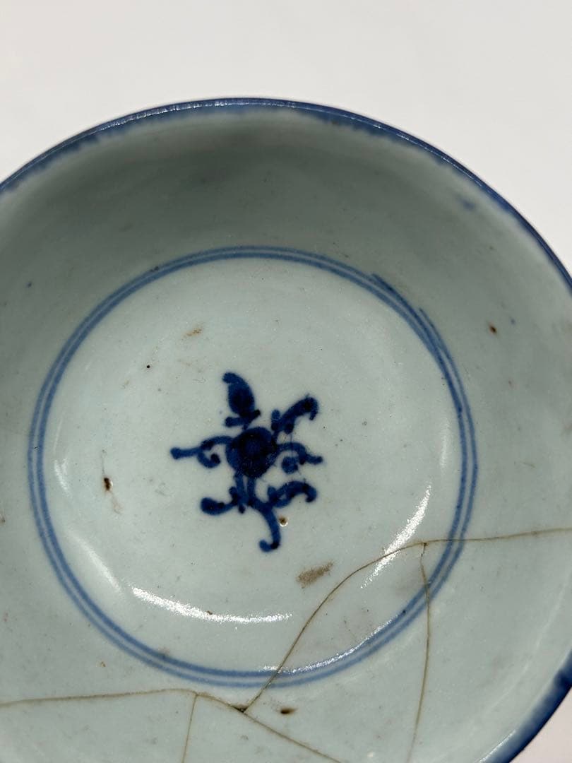 中国　清時代　染付湯呑み3点　茶器　訳あり　送料込み0515