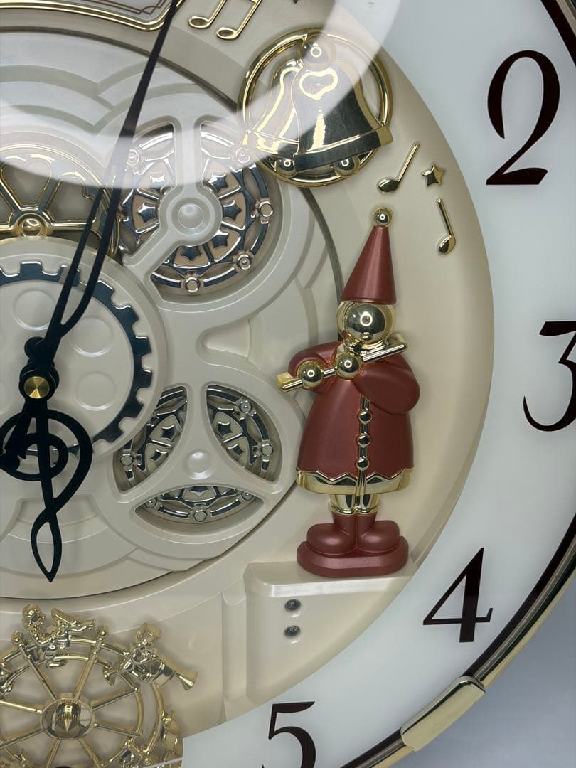 美品 リズム時計 4MN490RH 電波時計 からくり時計