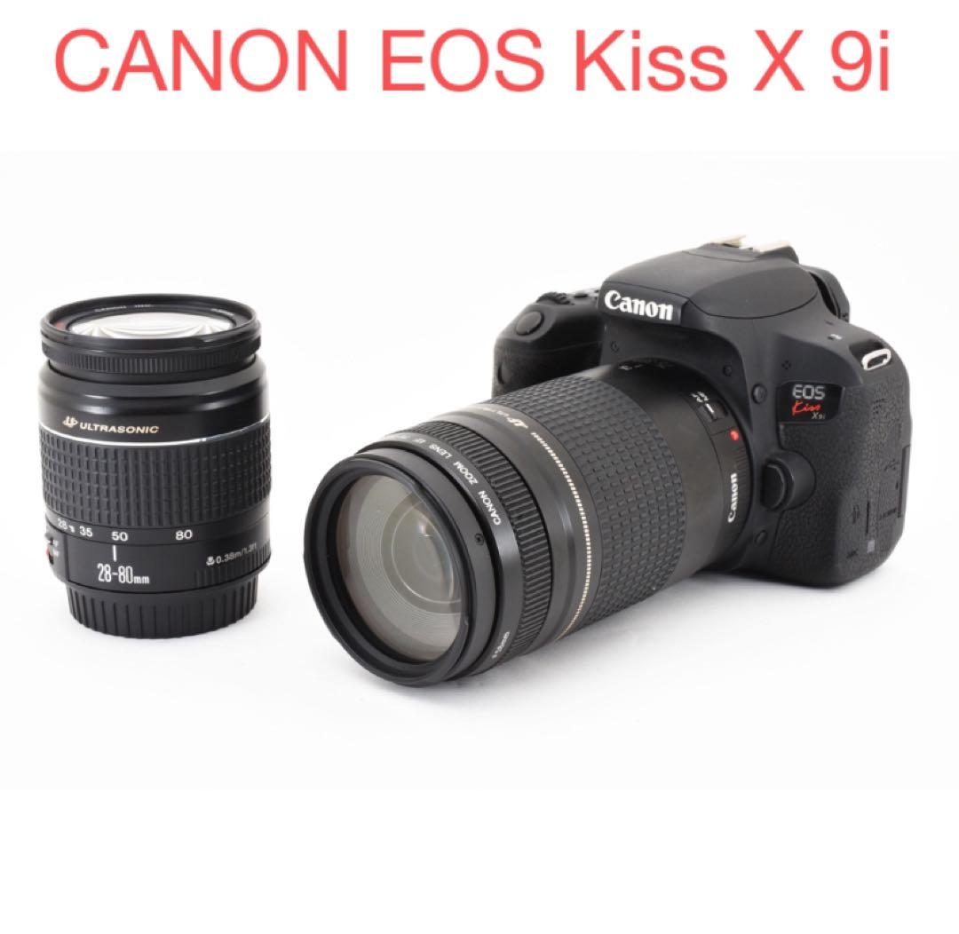 保証付/一眼レフカメラ/canon kiss x9i標準＆望遠ダブルレンズセット