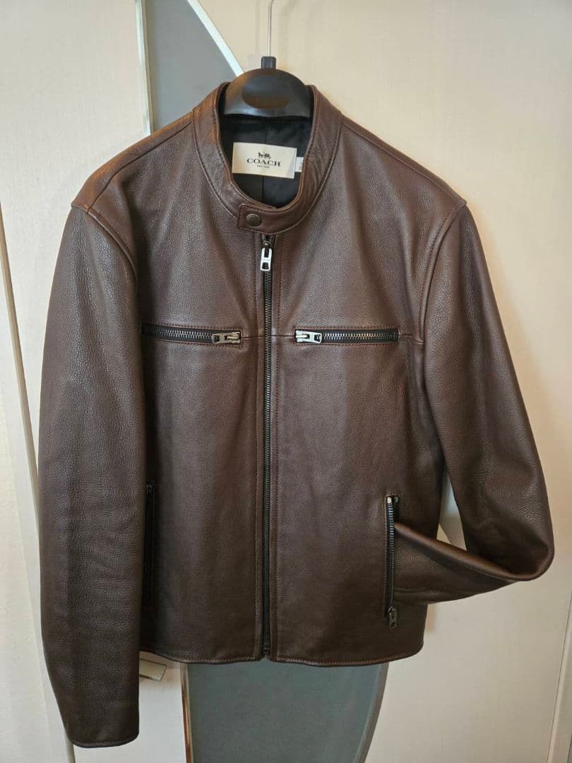 COACH F86594 レザーライダースジャケット Mサイズ ブラウン