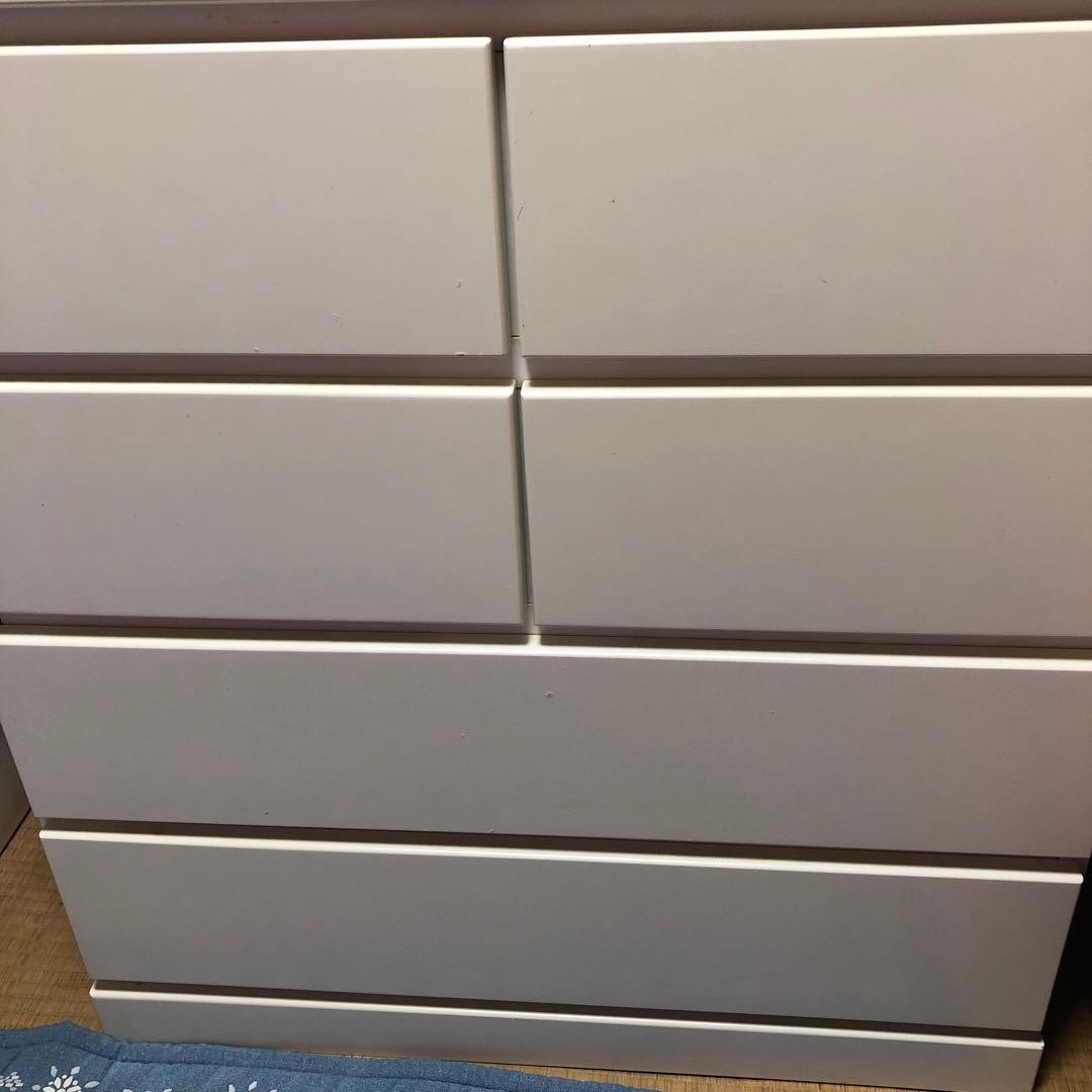タンス 幅750mm 白タンス　6段