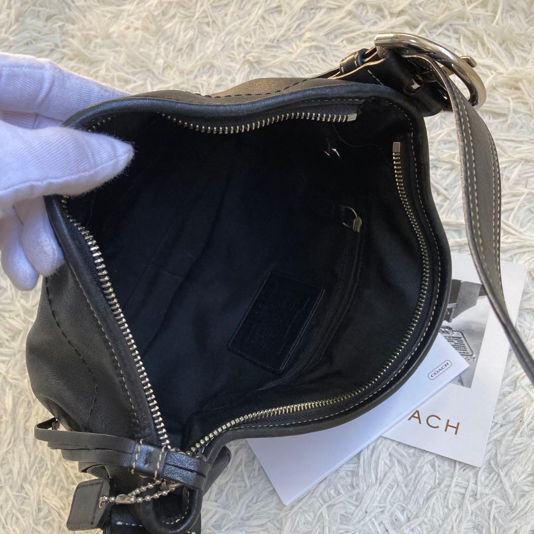 バッグ vintage coach old Black half moon y2k