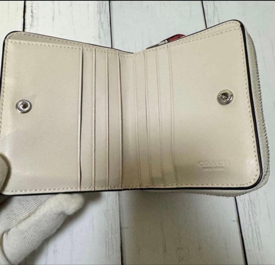 極美品　COACH コーチ　二つ折り財布　レザー