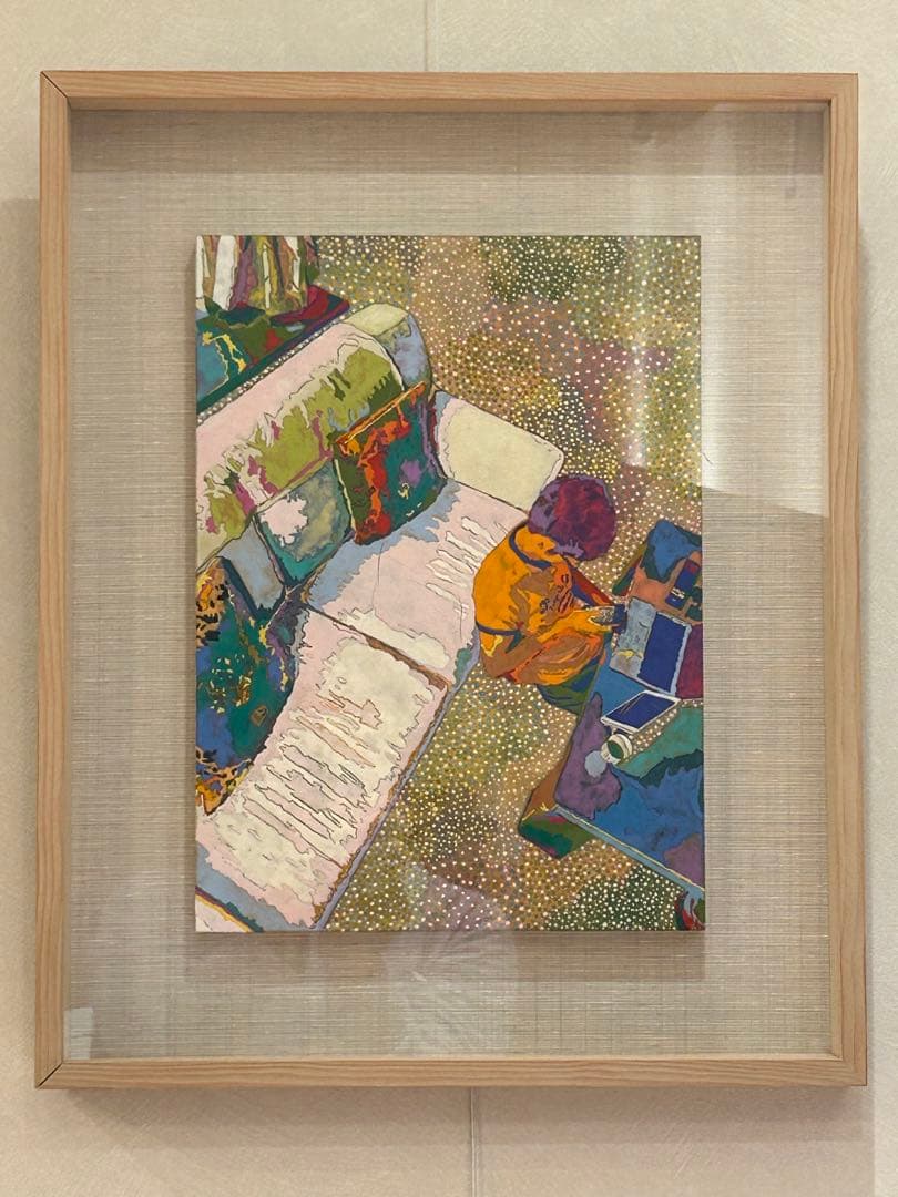 片野莉乃さん作　くつろぎ　日本画F4号