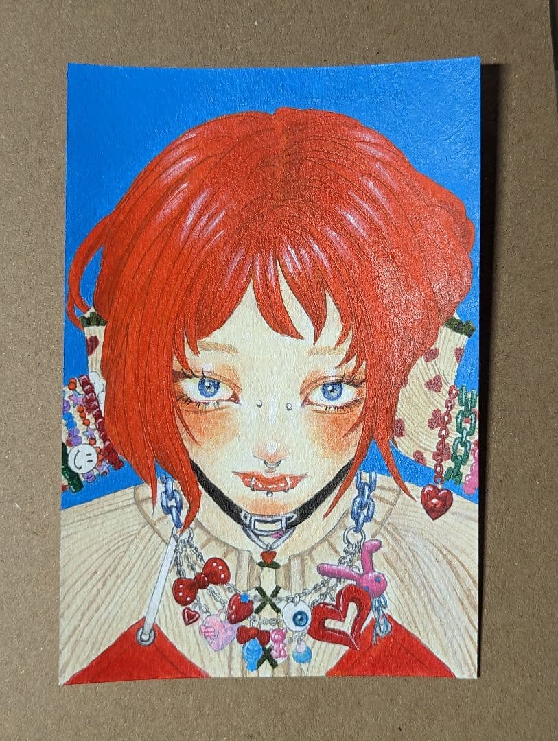 ポストカードサイズ　イラスト原画　ドローイング