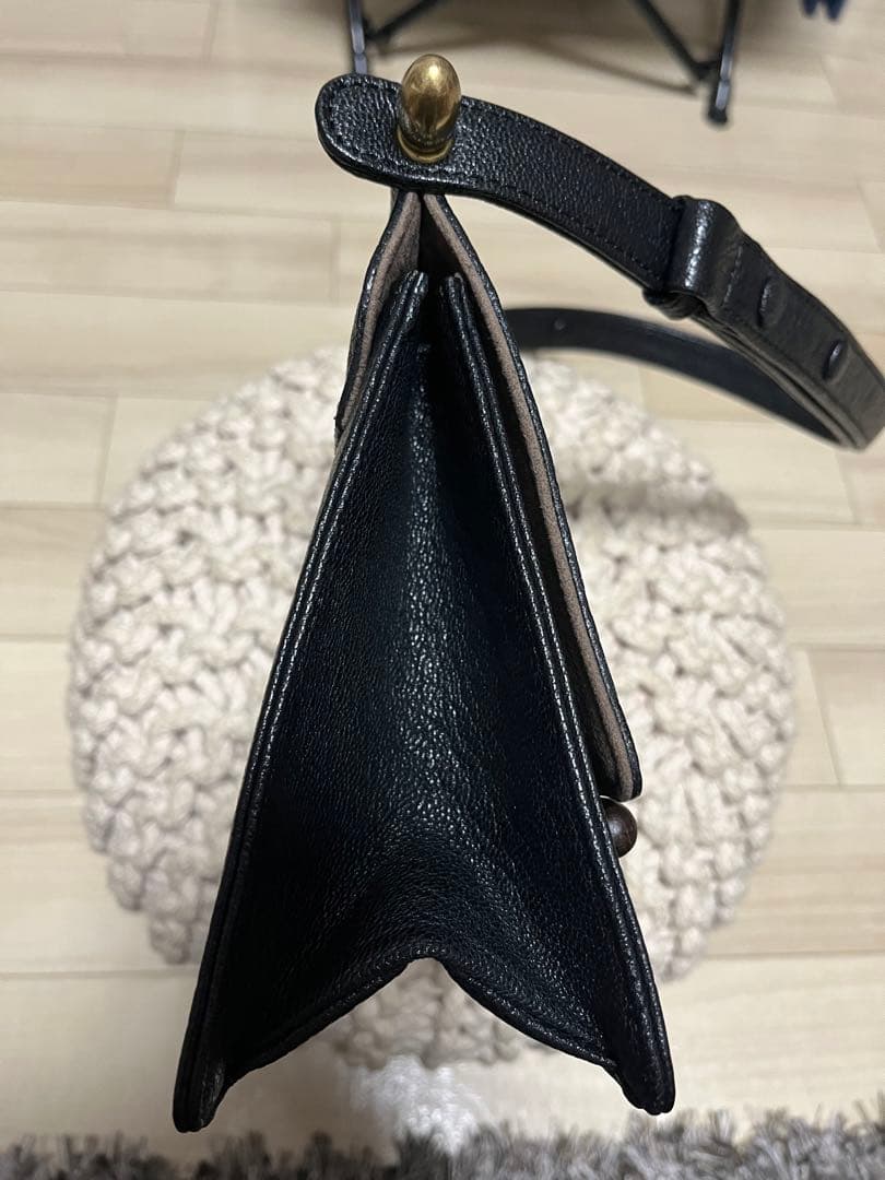 【希少】美品✨トフアンドロードストーン　ショルダーバッグ　ブラックレザー