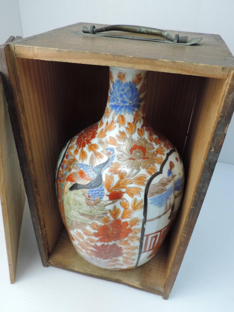 肥蝶山信甫製　色絵徳利　田代紋左衛門　幕末～明治