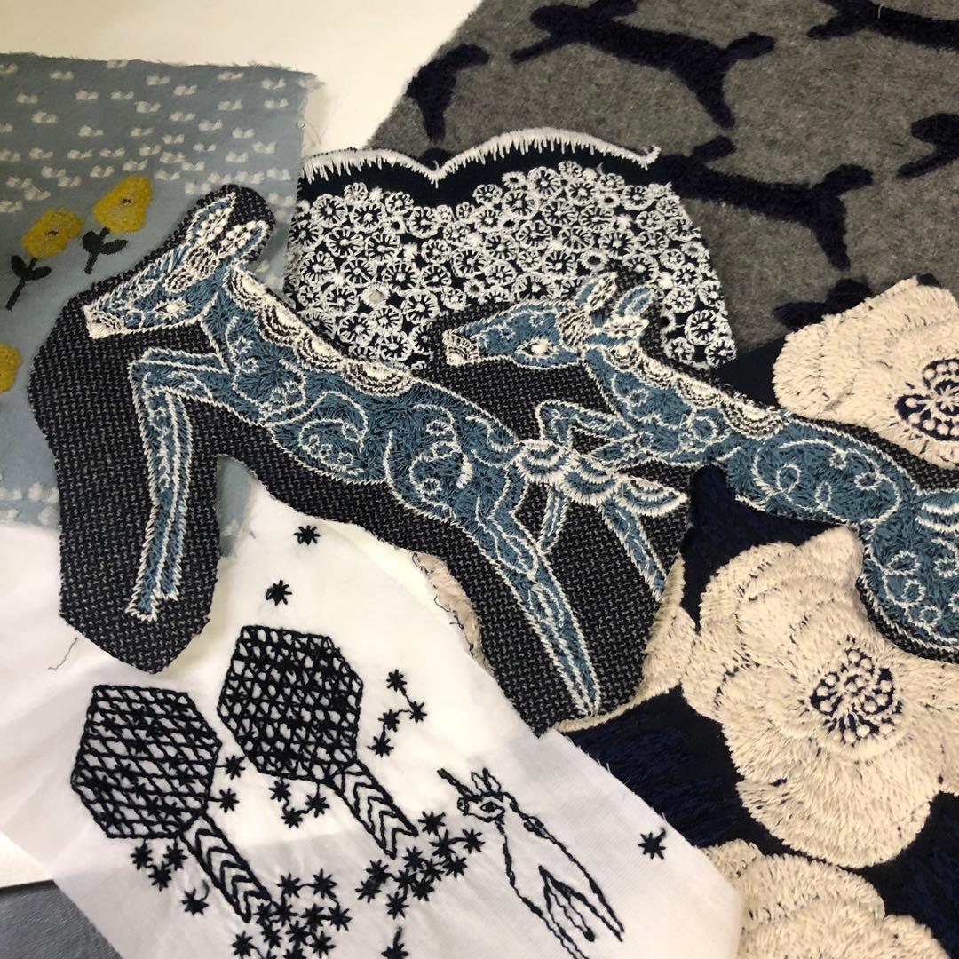 ⚠️chii 総刺繍柄希少ハギレ/ミナペルホネン