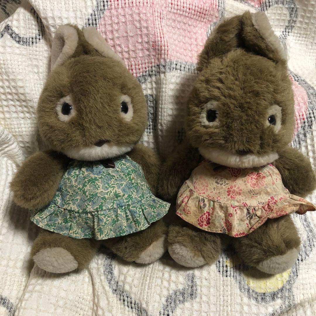 昭和レトロ　ヴィンテージ LIBERTY リバティ　うさぎ　ぬいぐるみ　2コ