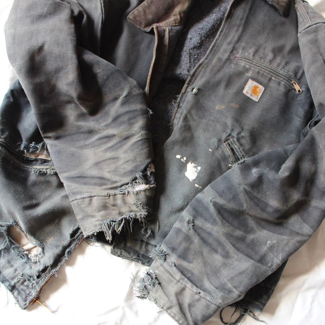 最高雰囲気 Carhartt デトロイトジャケット usa製 ブラック ハチノス
