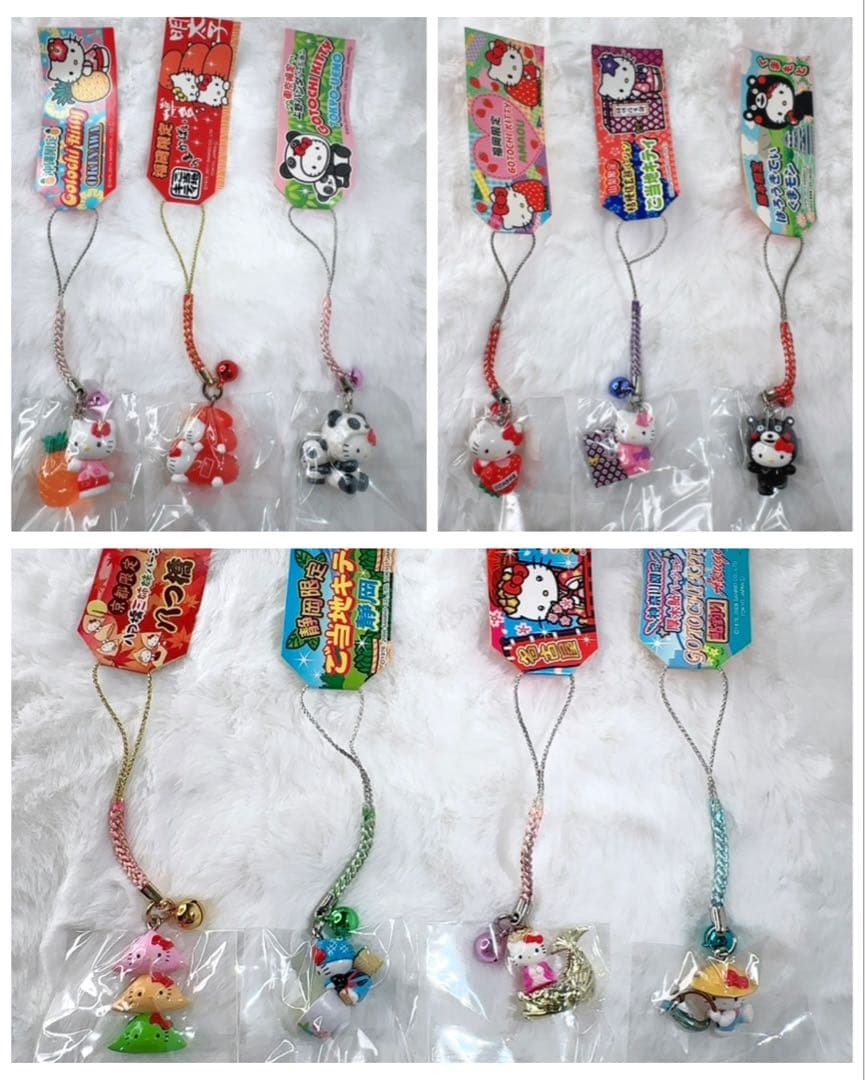 激レア☆ご当地限定ハローキティ◆ストラップ10点セット 福岡あまおう 沖縄パイン