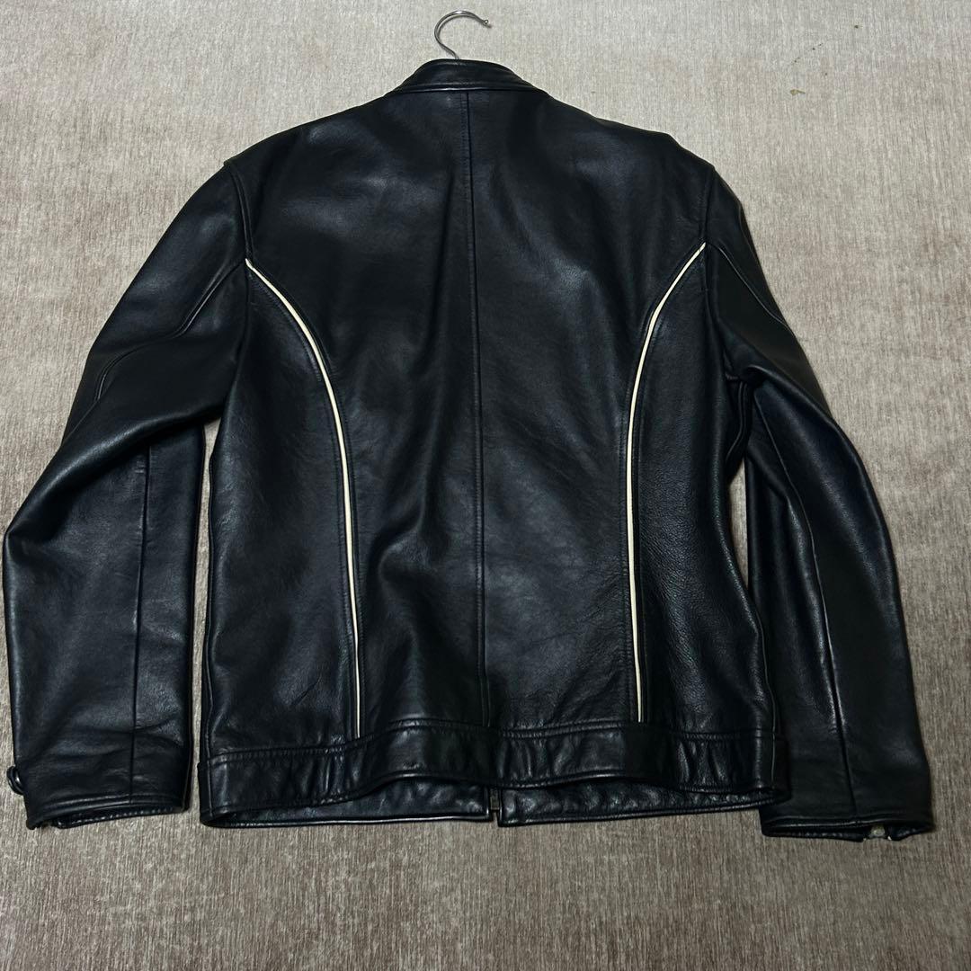 美品　PS PaulSmith シングルライダースジャケット　(L) 牛革　黒