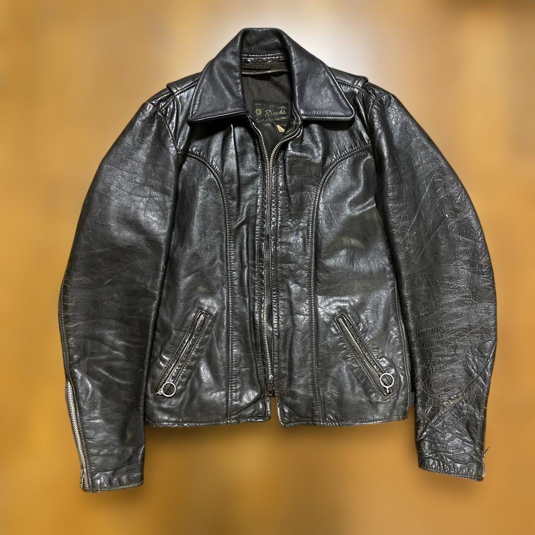 60s Brooks シングルレザージャケット ビンテージ usa 製