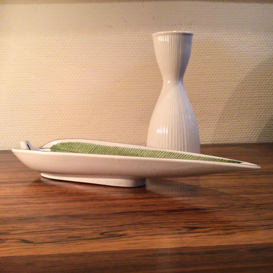 Stig Lindbergh リンドベリ　ファイアンス　リーフ　超美品