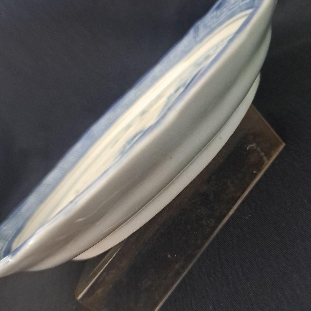 「輪花(りんか)皿のリズム」 古伊万里染付皿(直径20cm) 骨董アンティーク