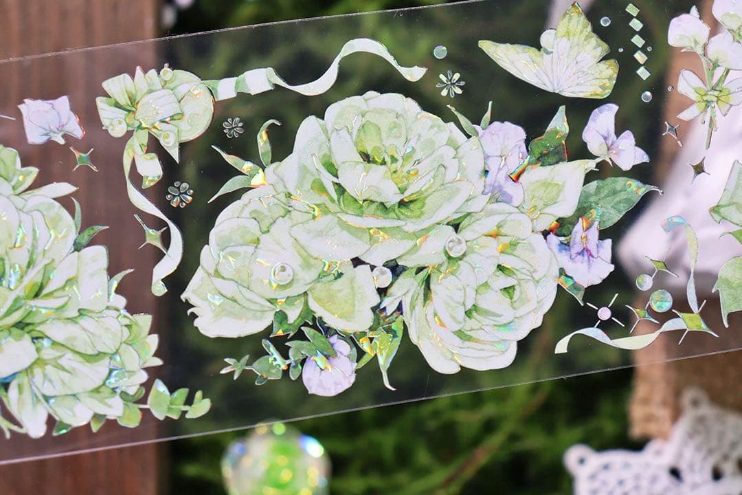 新七天《翡翠慕斯》海外マスキングテープ　マステ 【2574】