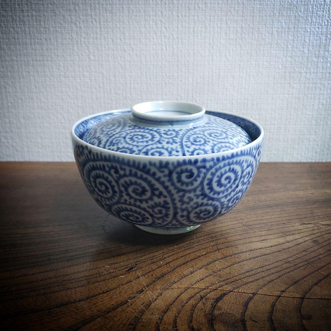 蓋物　蛸唐草　大　富貴長春　染付　松竹梅　古伊万里　訳あり