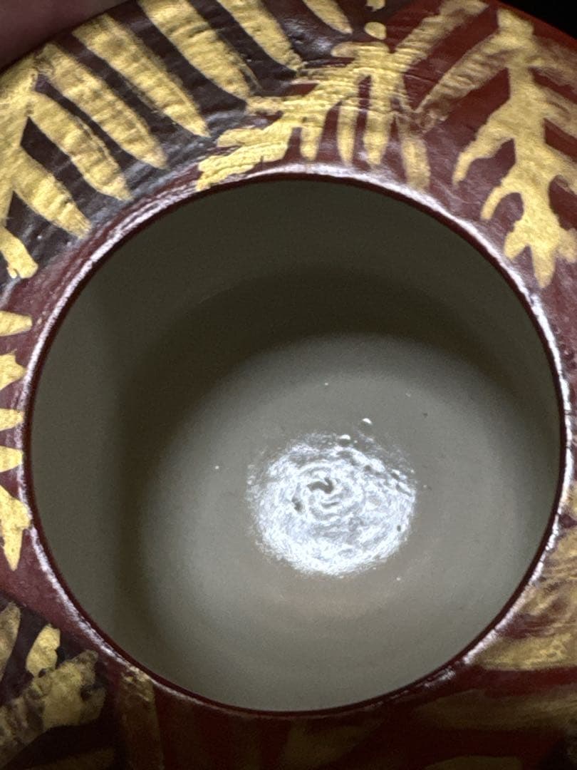 清水六兵衛 金彩歯朶文 香炉 共桐箱 茶道具