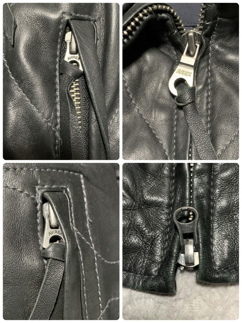 極美品 AVIREX アビレックス レザージャケット キルティング レザー