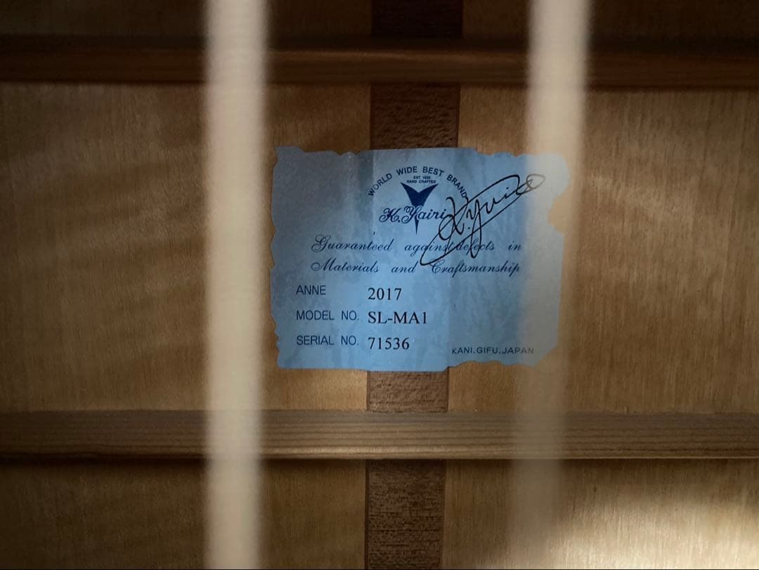 【良品・廃盤】k.yairi SL-MA1_エレアコ_ハードギターケース付き