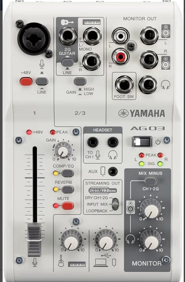 YAMAHA AG03 MK2オーディオインターフェイス fifine マイク