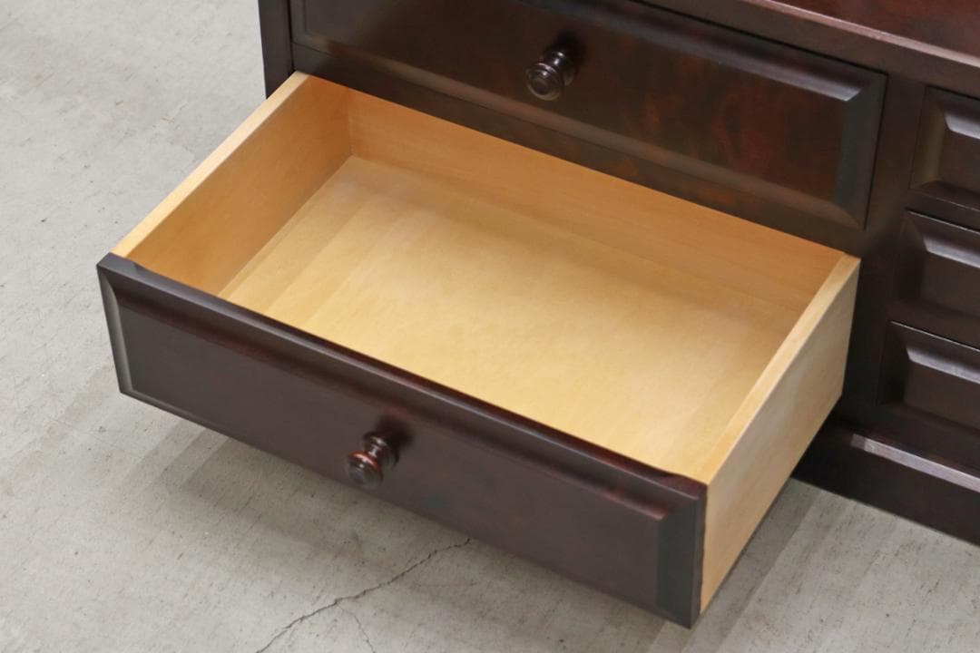 北海道民芸家具 樺材 重ね キャビネット 飾り棚 食器棚 本棚 引き出し ラック