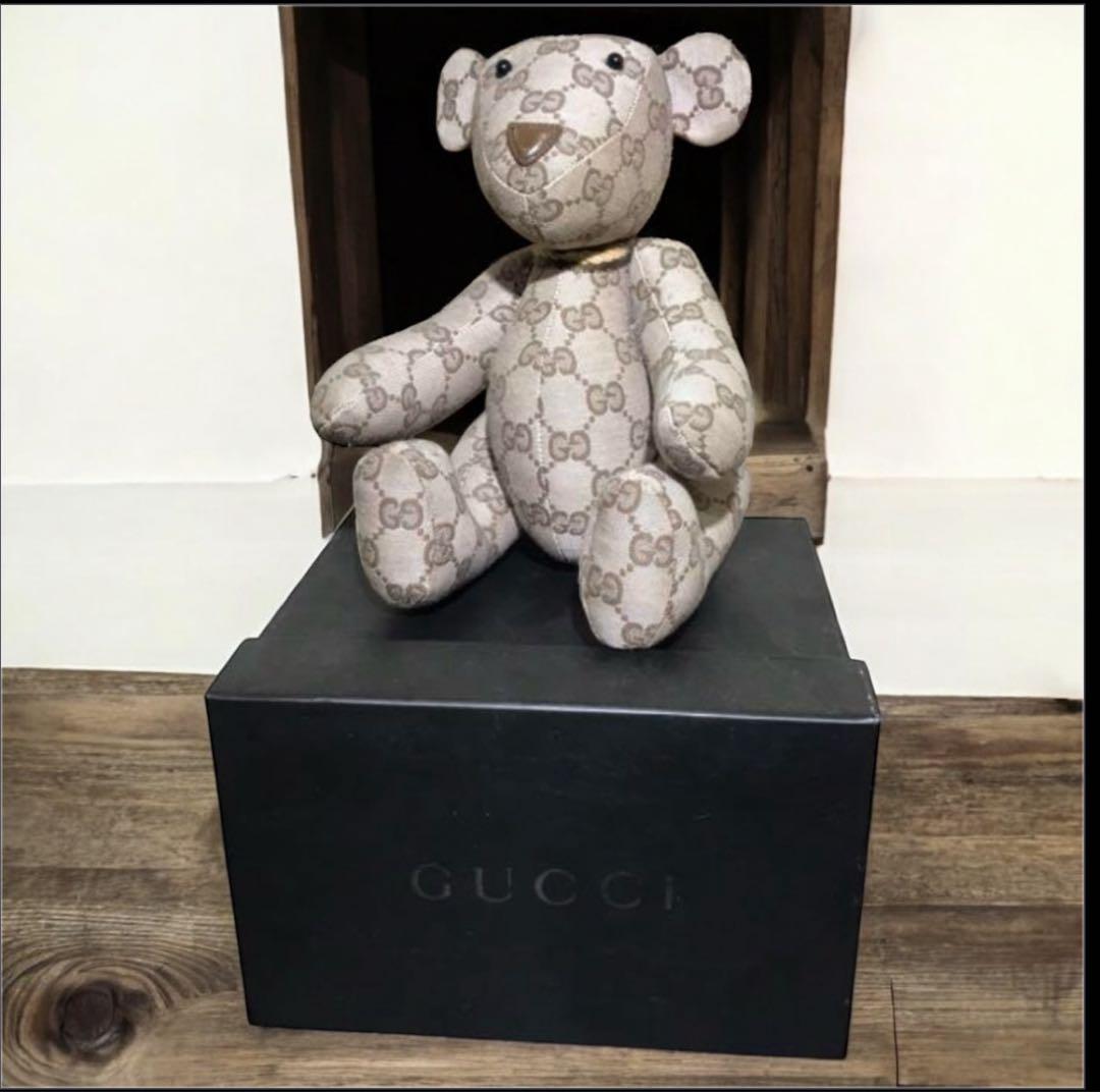 GUCCI グッチ GGキャンバス テディベア　ぬいぐるみ オールドグッチ