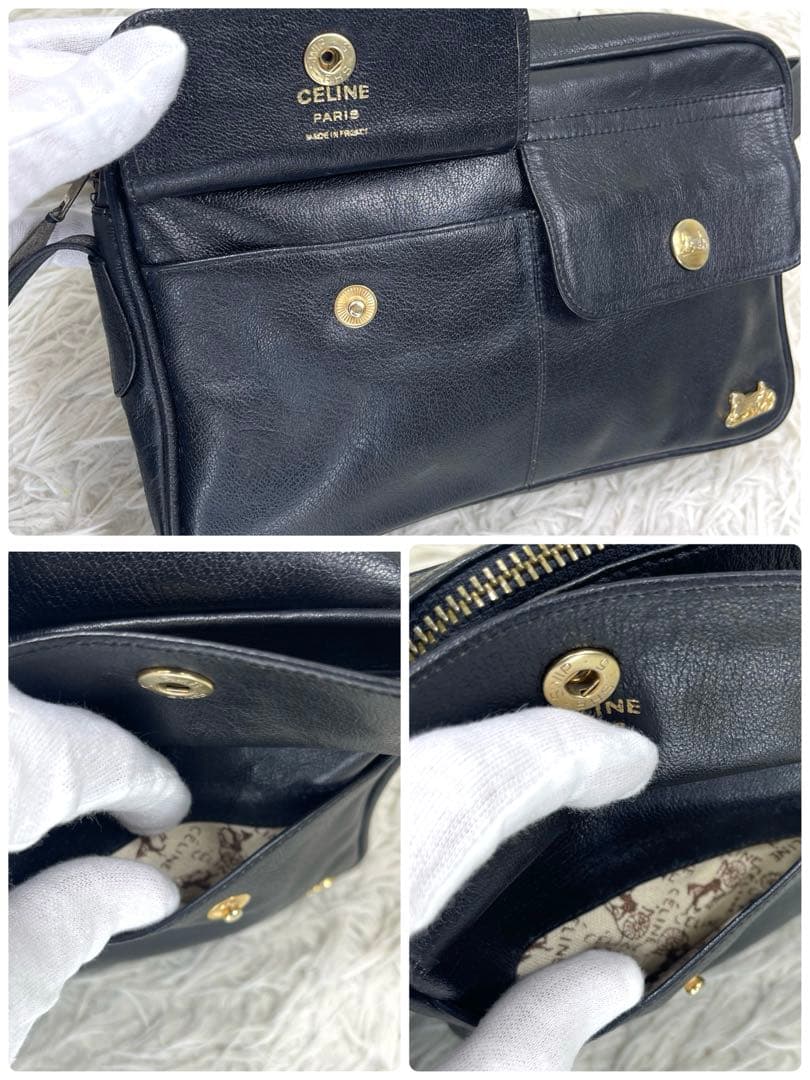 CELINE セリーヌ ショルダーバッグ　馬車金具 ヴィンテージ レザー