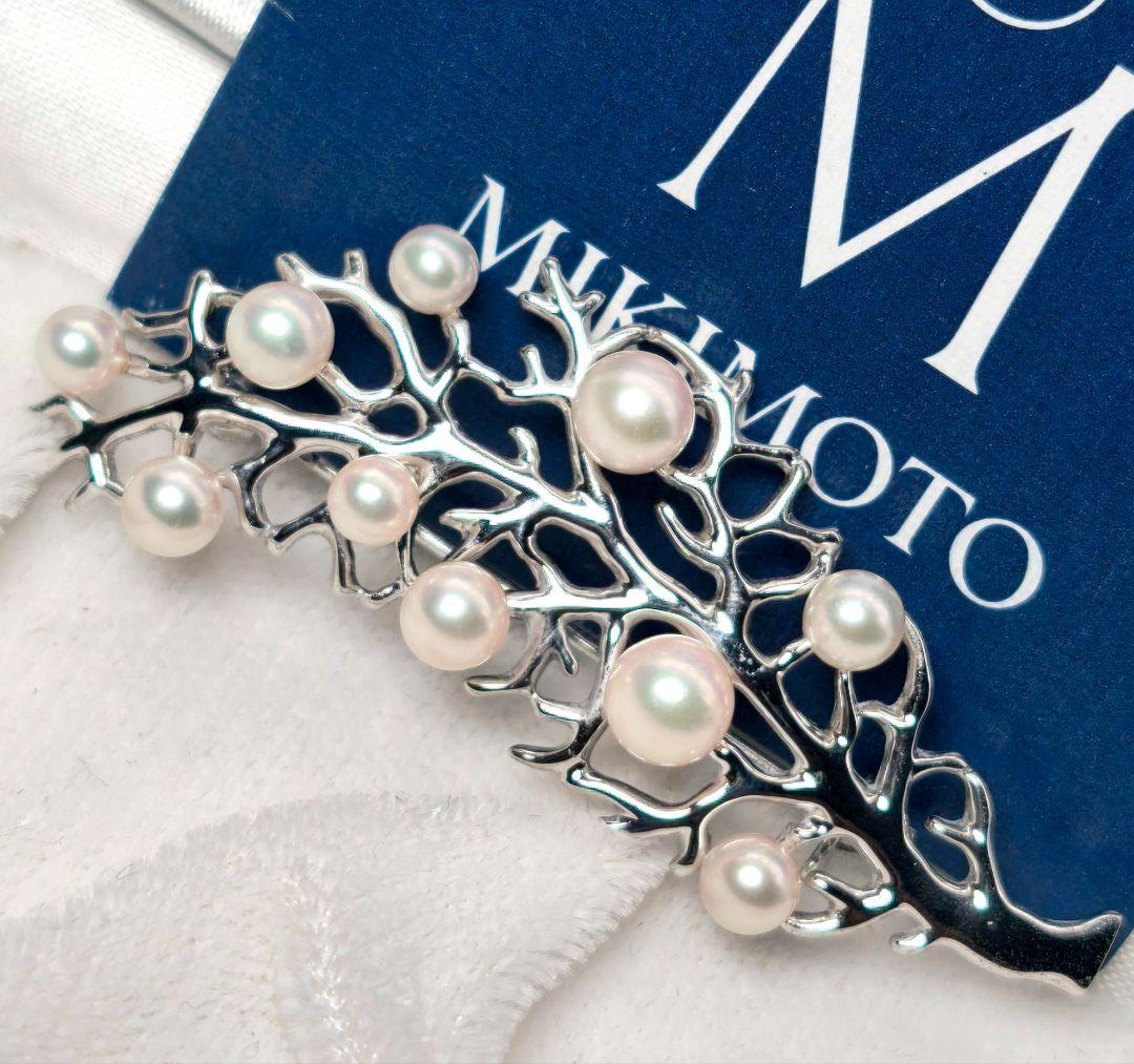 【極美品 最高級】ミキモト ブローチ パール リーフ フォーマル 皇室御用達