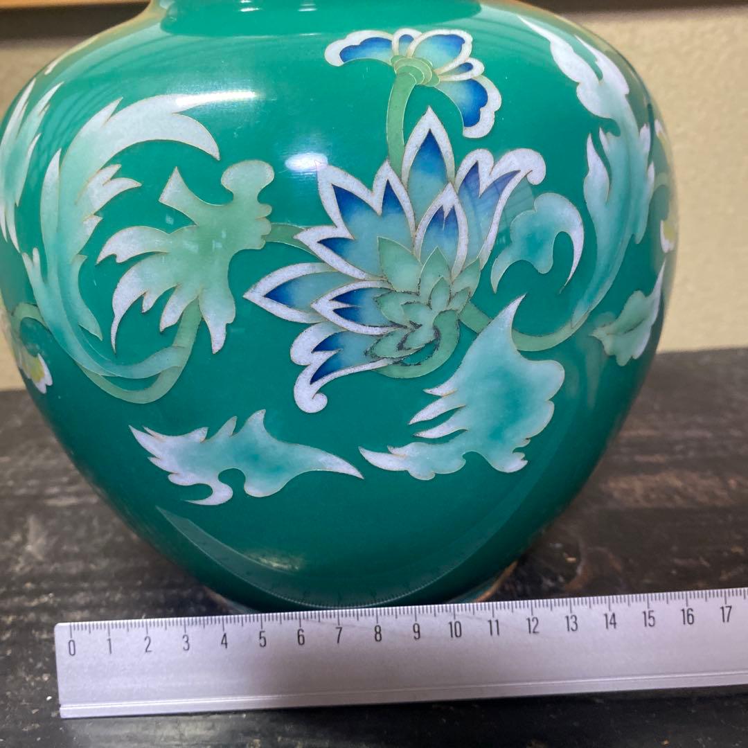 翡翠色　安藤七宝花瓶