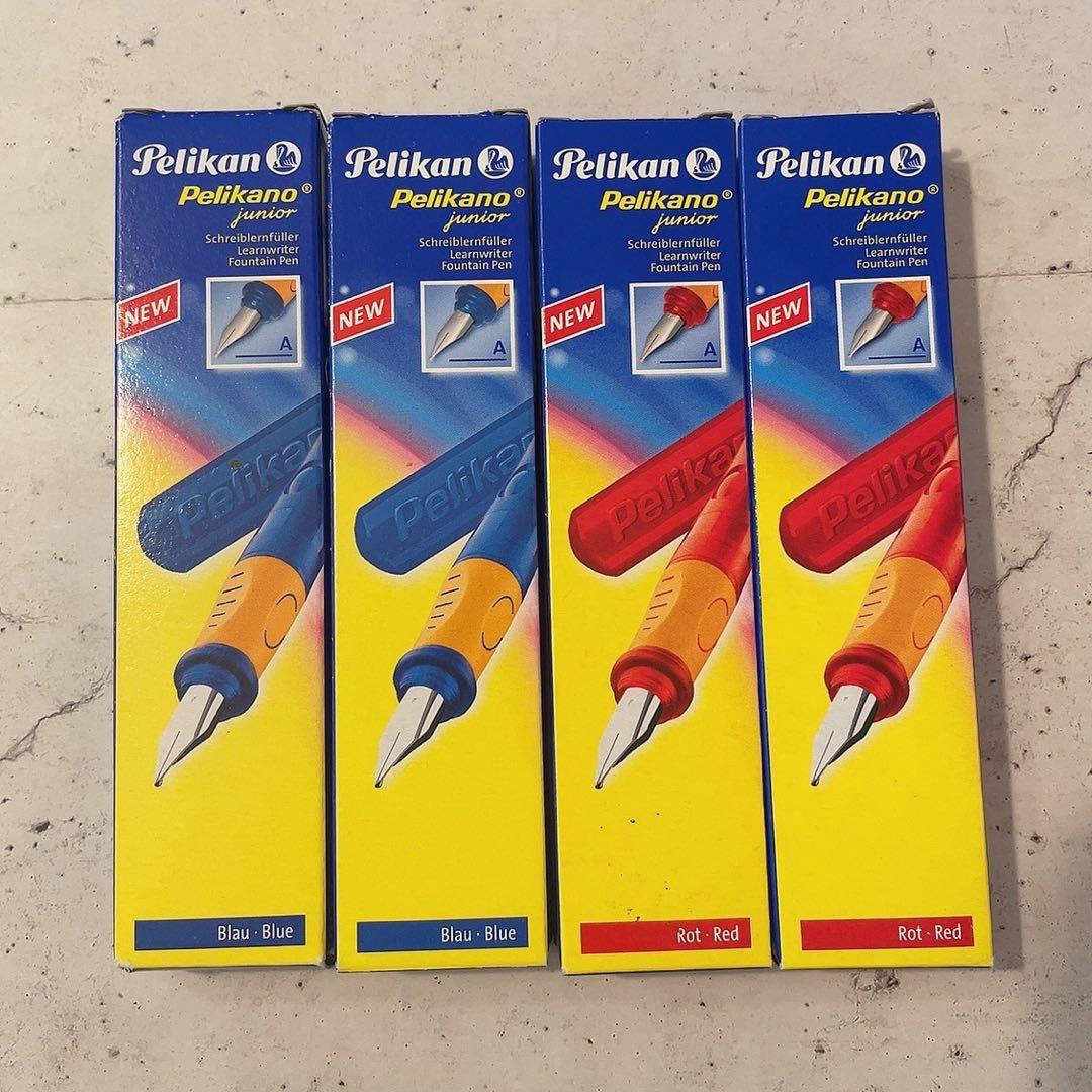 【4本セット】Pelikan PELIKANO junior 万年筆 青　赤