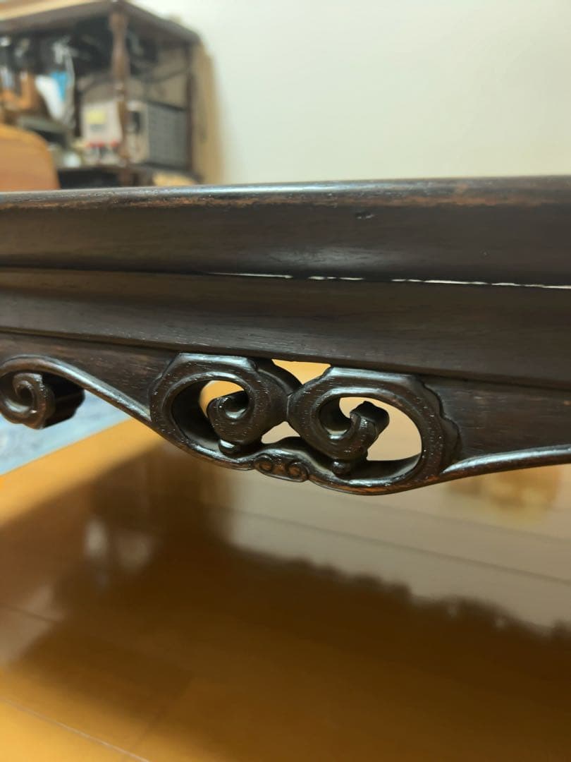 アンティーク木製明治〜昭和初期装飾座卓★ローテーブル座敷机【送料込み】