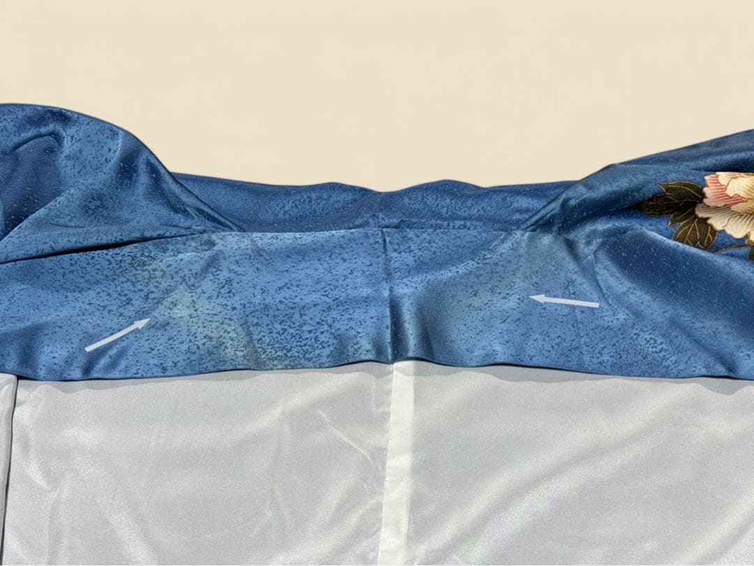 ブルー系の素敵な振袖・袋帯・帯揚げ・帯締めセット セミアンティーク ヴィンテージ