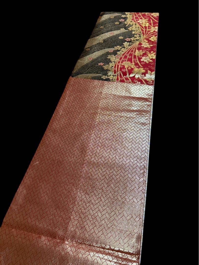 ブルー系の素敵な振袖・袋帯・帯揚げ・帯締めセット セミアンティーク ヴィンテージ