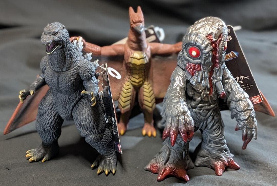 ＦＷゴジラ＆ヘドラ＆ラドン（バンダイ）タグ付ムービーモンスターシリーズ３体セット