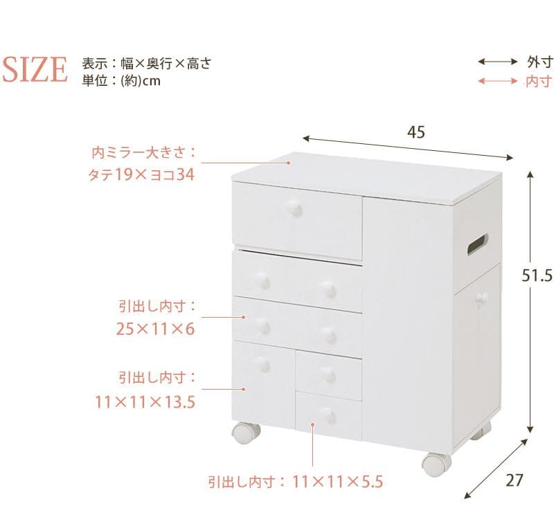 【新品・未使用】　コスメワゴン　ボックス　小物収納　ドレッサー