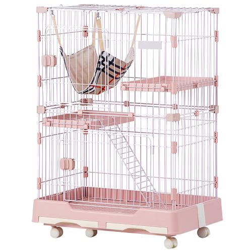 猫 キャットケージ ペットケージ キャスター付 大型 多頭飼い 1段2段可能
