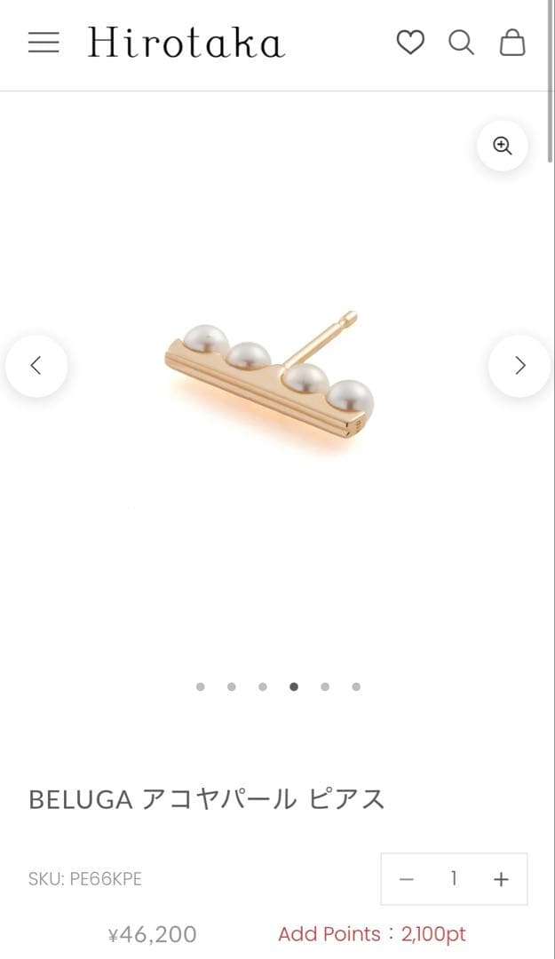 BELUGA アコヤパール ピアス２個　セット