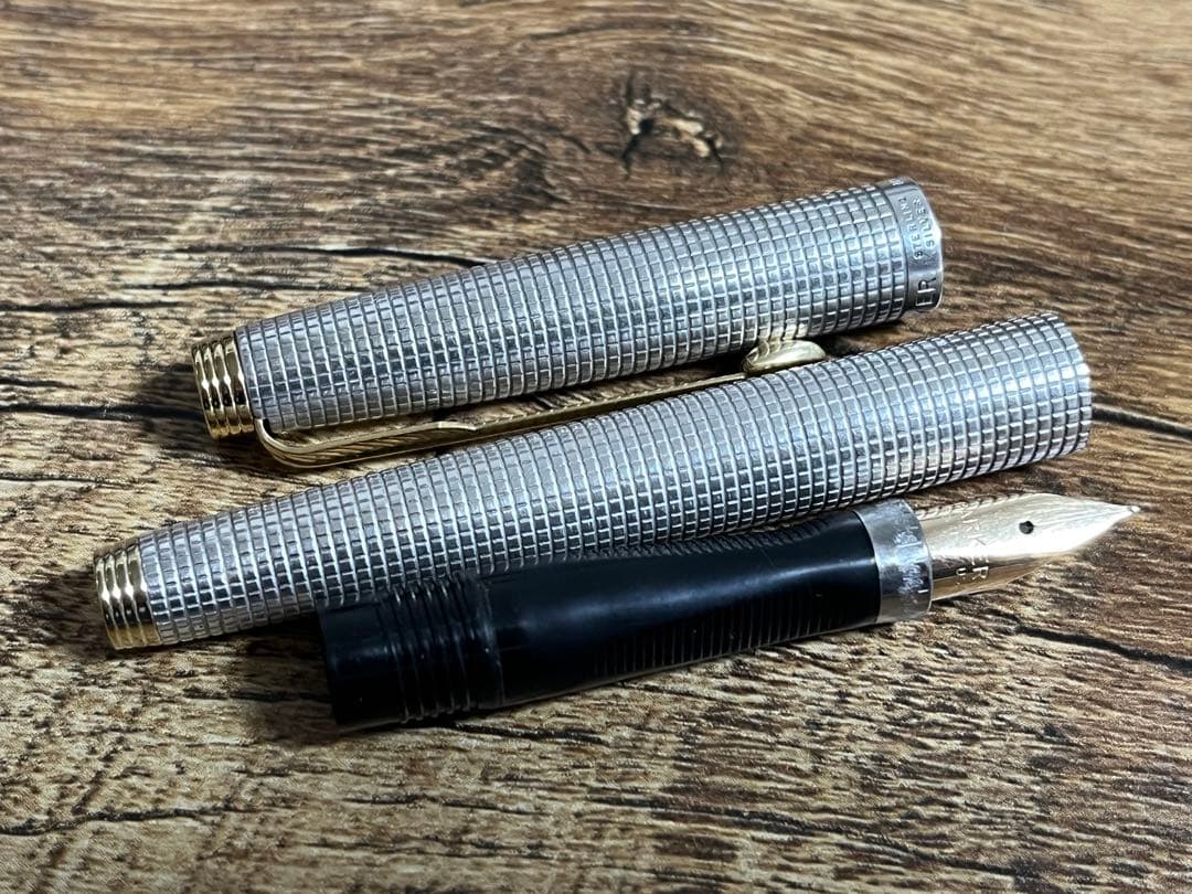 パーカー 75 シズレ スターリングシルバー 天冠フラットトップ XF 万年筆