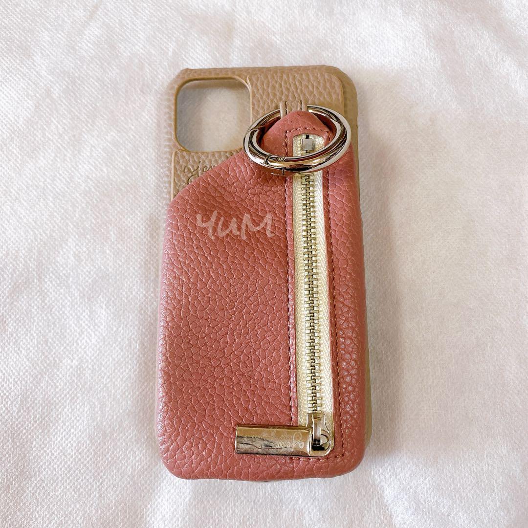 ajew iPhone11pro ケース beige pink カード収納ケース