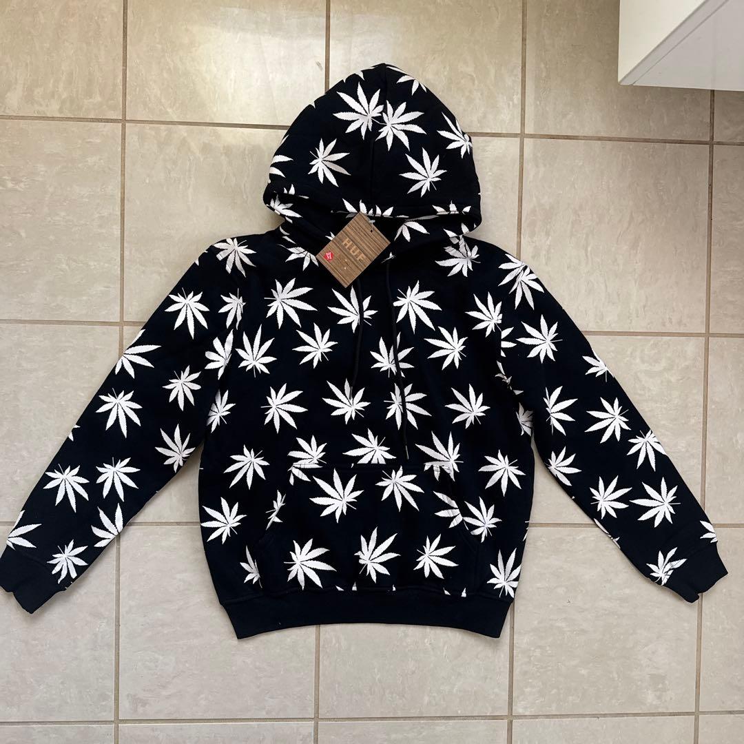 新品タグ付き HUF ハフパーカー長袖 LEAF PRINT HOODIE