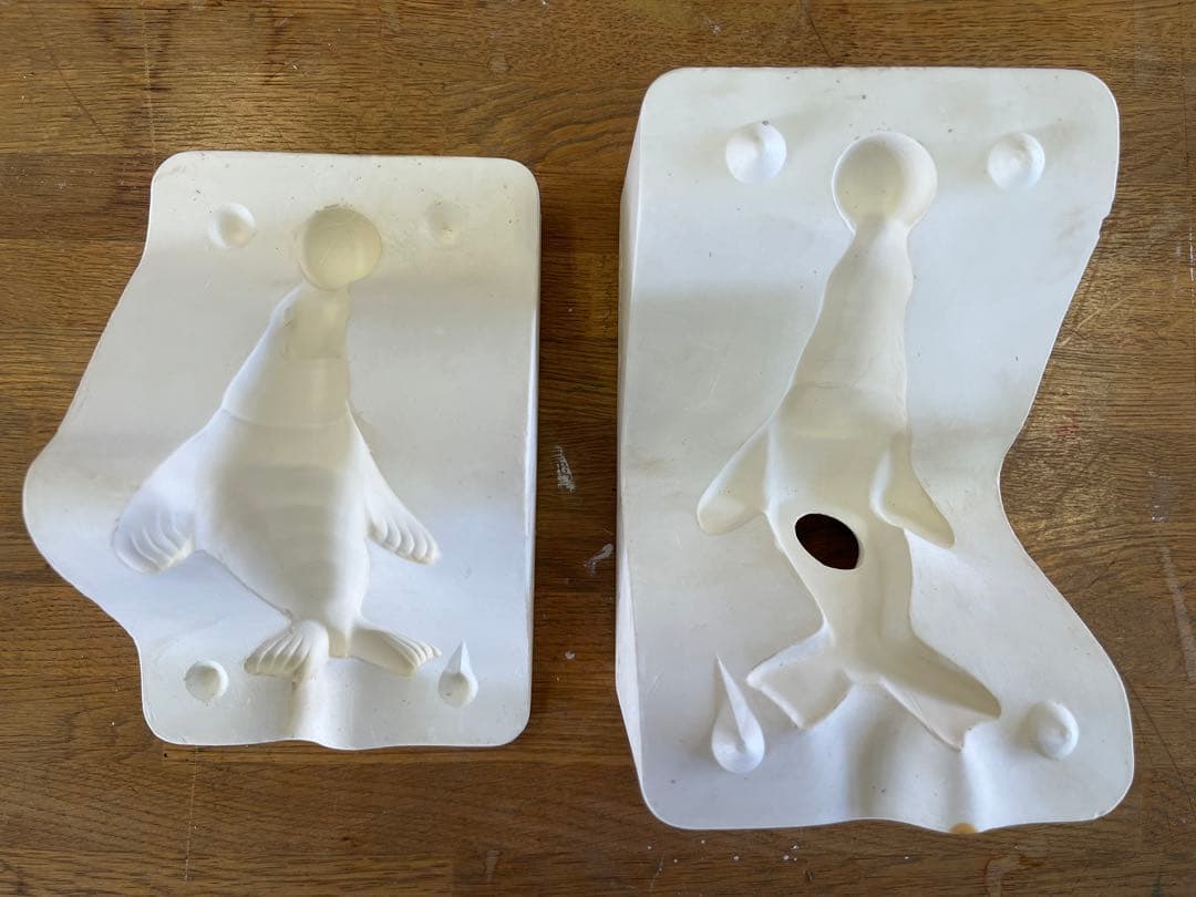 鋳込み用石膏型・動物5点セット（犬、熊、うさぎ①、うさぎ②、オットセイ）