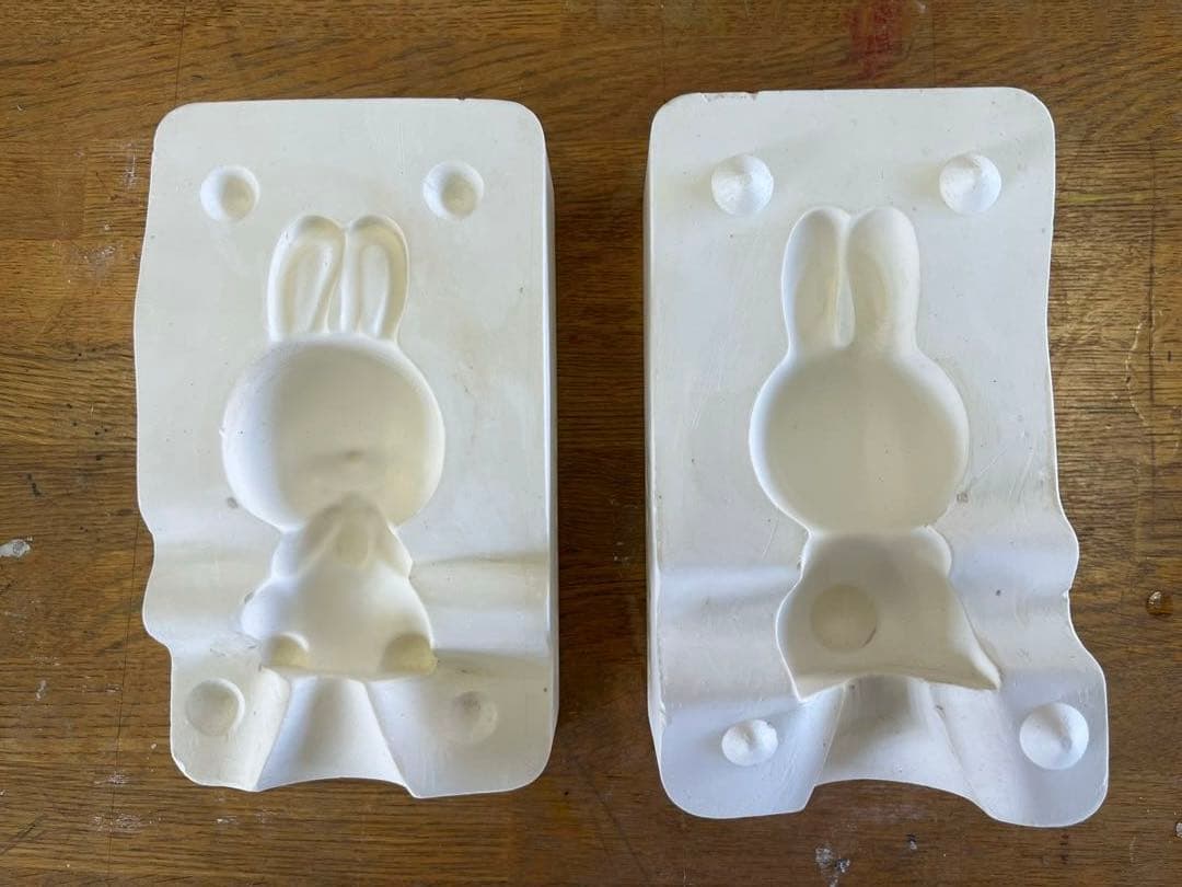 鋳込み用石膏型・動物5点セット（犬、熊、うさぎ①、うさぎ②、オットセイ）