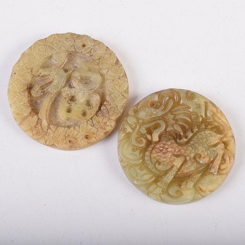 中国　玉石彫刻　玉器　玉珮　根付　11点まとめて　V　R8957